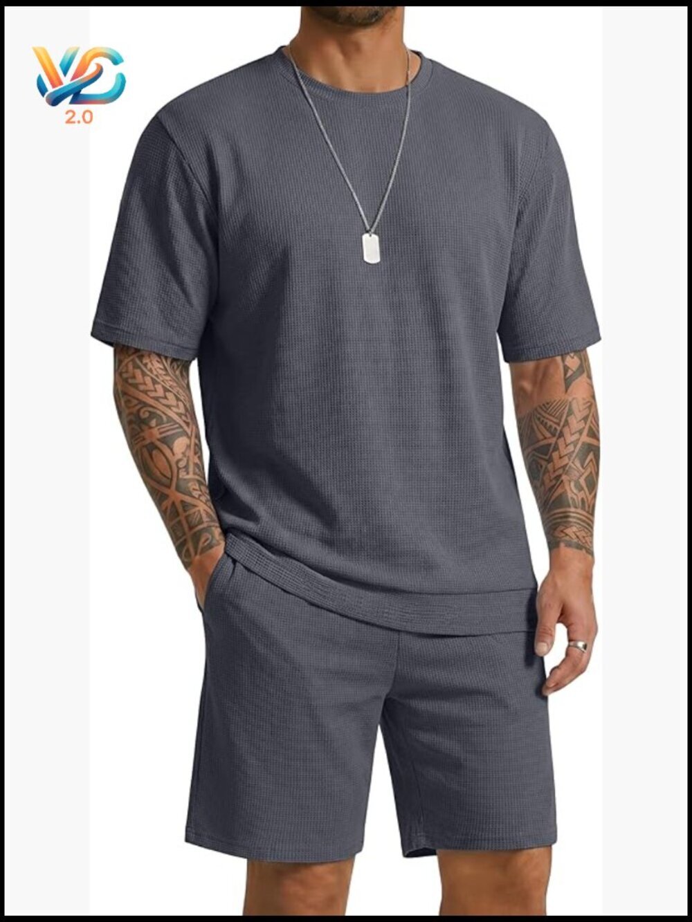 Men's 2 Piece Outfits Summer Short Sleeve Shirt Shorts Jogging Lounge Set